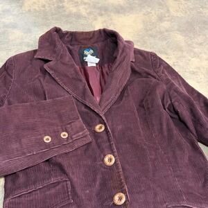 Panther Corduroy Blazer Womens 15/16 Burgundy Vintage Union Made in USA Jacket